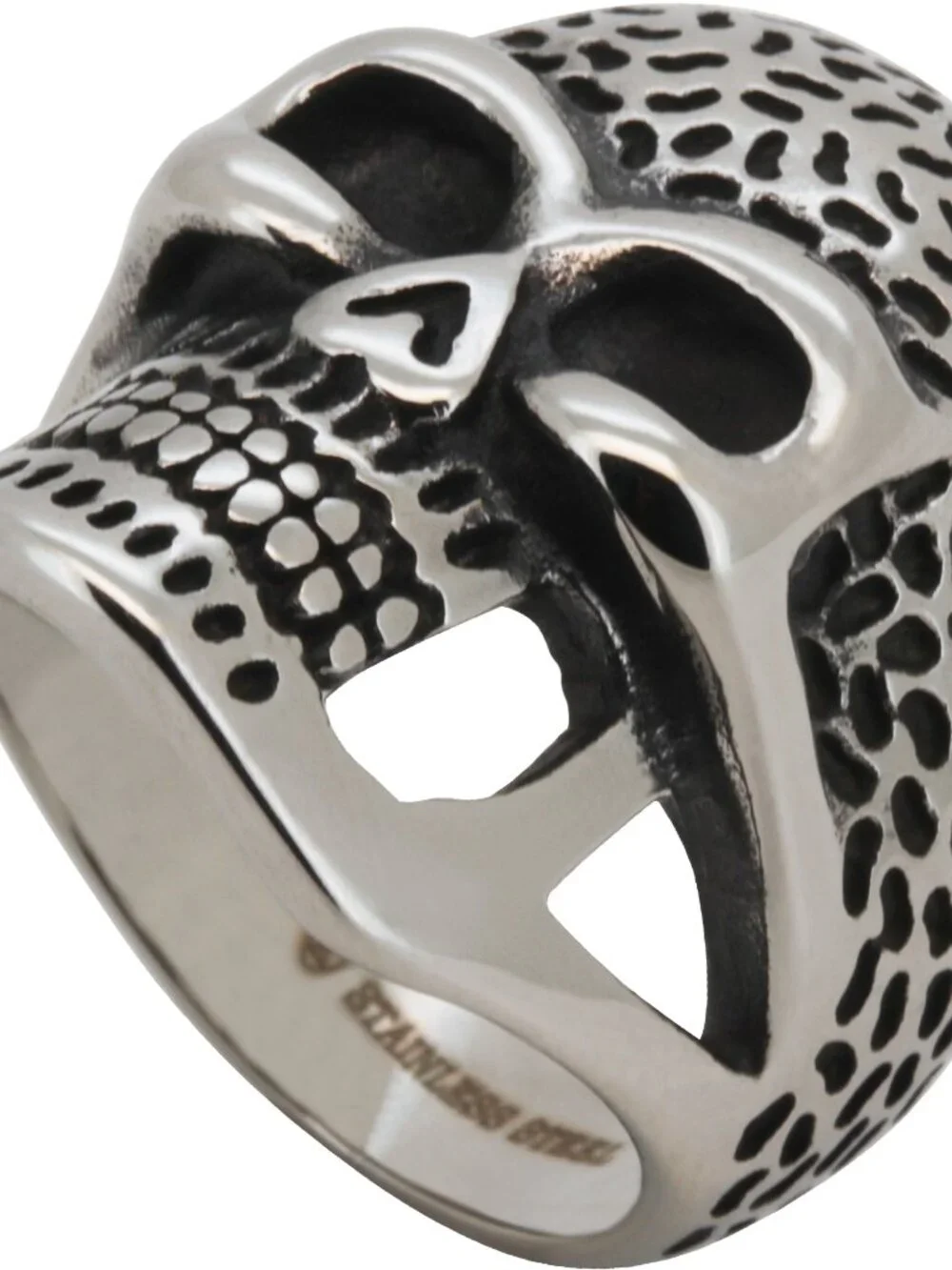 316L Stainless Steel 18k Yellow Gold Plated Gothic Skull Ring